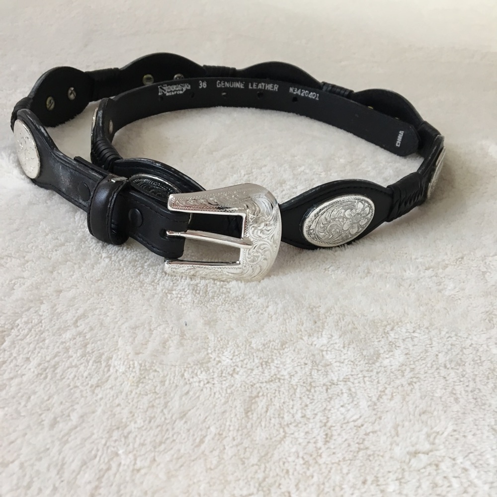 Nocona Black Leather Belt